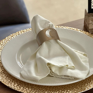 Decorative Metal Islamic <b>Moon</b> Shape Napkin Holder Holiday Banquet Accessories Rustic Boho Bronze Crescent <b>Moon</b> Napkin <b>Rings</b> - Product Image 1