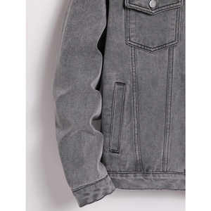 Nouvelle Arrivée 2026 – Blouson en Jean Homme Hiver Streetwear Col Montant Coupe Slim 100% Coton Tailles Personnalisées Vente Chaude en Gros - Product Image 4