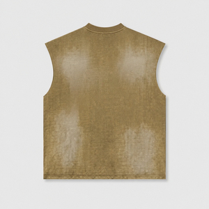 Débardeur personnalisé premium avec impression sérigraphique, effet délavé soleil, strass, style streetwear, confortable, tissu 100% coton, unisexe - Product Image 2