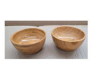 Ensemble de vaisselle en bambou naturel/Saladier rond en bois de bambou de haute qualité pour fruits légumes collations maison hôtel restaurant fête - Product Image 5