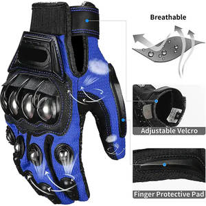 Leather Motorbike Racing <b>Gloves</b> Carbon Knuckle Shockproof Palm Anti Slip Grip Breathable Lightweight <b>Touchscreen</b> Riding Sports - Product Image 4