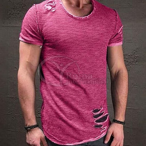 Camiseta Casual para Hombre 100% Algodón, Estilo Desgastado, con Logotipo Personalizado, Ropa Urbana al por Mayor, Diseño Personalizado - Product Image 2