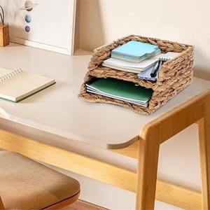 Cesta de Almacenamiento de 2 Niveles para Documentos, Hecha a Mano con Jacinto de Agua, Venta al por Mayor, Ecológica, Hecha en Vietnam - Product Image 5