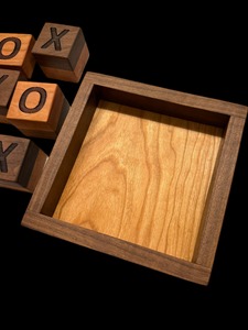 Handmade Wooden Tic Tac Toe Game Solid <b>Walnut</b> and Cherry Rustic <b>Coffee</b> <b>Table</b> Decor Tabletop with Reversible X and O wood - Product Image 4