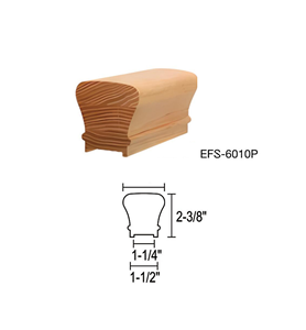 Rampe d'escalier traditionnelle en bois 6010P, en pin massif, pièces de rampe murale pour balcon, installation facile - Product Image 2