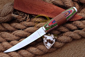 Professional Fillet <b>Knife</b> Colorful Pukka Wood <b>Handle</b> Fish Cleaning <b>Knife</b> OEM ODM - Product Image 4