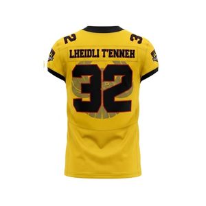 Camiseta Deportiva Retro de Fútbol Americano Personalizada OEM de Alta Calidad, de Malla de Poliéster, Holgada, Corta, Transpirable, Talla Grande - Product Image 2