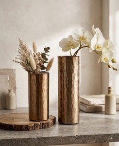 <b>Unique</b> Hollow Carved Gold Metal <b>Vases</b> Modern Geometric Flower <b>Vase</b> Set for Luxury Living Room Tabletop Home Decoration - Product Image 6