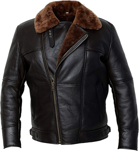 Chaqueta de Piloto A2 de Cuero Genuino Negro para Hombre, Estilo Vintage, al por Mayor - Product Image 5