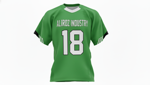 Maillots de football personnalisés verts en polyester respirant imprimé, coupe courte, pour la saison estivale, avec techniques de découpe automatisées - Product Image 3