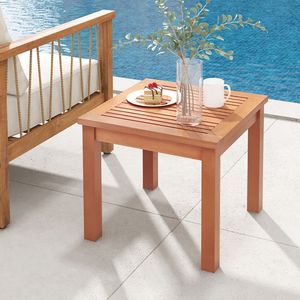 Tavolino da Esterno in Legno di Acacia Stile Adirondack, Piano Quadrato a Doghe da 18 Pollici per Patio, Bistrot, Matrimoni - Product Image 2