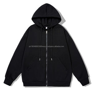 Heavyweight 280G Zipper Hoodies Fleece <b>Cardigan</b> Unisex Custom Logo Casual Loose Sports Blank <b>Men</b> <b>Zip</b> <b>Up</b> Hoodie BlackDDP Shipping - Product Image 5