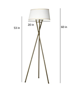 Lámpara de pie de lujo minimalista con pantalla de algodón blanco y base de metal, OEM, ODM, bajo MOQ, precio de fábrica, venta al por mayor. - Product Image 5