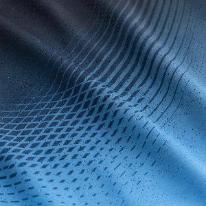T-shirt à manches courtes pour homme, imprimé bleu, col en V, tissu sergé en spandex/polyester, séchage rapide, vêtements décontractés d'été - Product Image 4