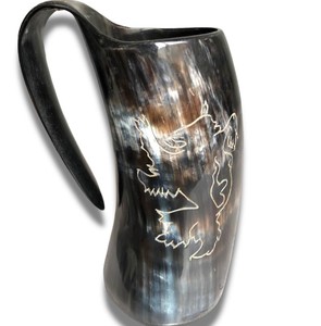 Chope à bière en corne de Viking, artisanale, pour festivals, événements historiques et activités de reconstitution historique - Product Image 3