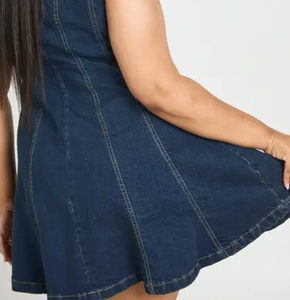 Vestido Camisero Vaquero de Manga Corta para Mujer al por Mayor, Etiquetas Personalizadas, Ropa Vaquera, Moda Femenina, Nueva Colección Primavera Verano, OEM ODM - Product Image 6