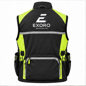 Chaleco de Trabajo para Hombre EXORO, Cuello Alto, Cierre de Cremallera, Múltiples Bolsillos, Impermeable, Poliéster, Estilo Deportivo Primaveral - Product Image 4
