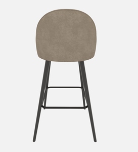 Elegant Modern Bar Chair Light Brown PU <b>Leather</b> Cushioned Seat Adjustable Counter Height with Metal Frame for Apartment Use - Product Image 3
