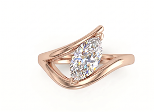 Anillo de compromiso con diamante talla marquesa para mujer, diamantes cultivados en laboratorio - Product Image 2