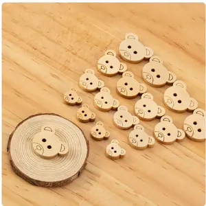 Set of 50 5mm Veneer Wooden Bear Shapes for Decorating Children's Rooms Homes Coffee Shops Making Handmade Items and Accessories