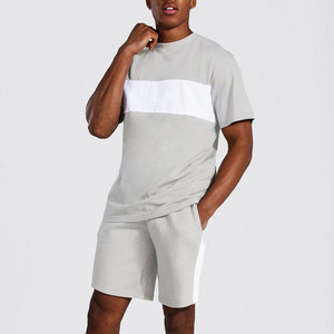 Ensembles de shorts d'été pour hommes personnalisés, tissu polaire de haute qualité, séchage rapide, polyester/coton, vêtements de plage, t-shirt à manches courtes, short, ensemble - Product Image 4