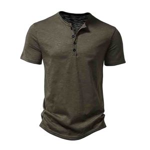 <b>Men</b> <b>Henley</b> for <b>Shirt</b> Short Sleeve Solid Casual 100% Cotton Jersey OEM Service Golf Quick Dry Breathable Regular Fit - Product Image 5