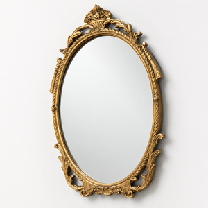 Antique <b>Gold</b> Oval Wall <b>Mirror</b> Ornate Baroque <b>Frame</b> Luxury Decorative <b>Mirror</b> for Living Room Hotel Salon Home Decor Gift - Product Image 1