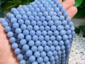 Perles rondes lisses en angelite bleue naturelle AA, 4 mm, 6 mm, 8 mm, 10 mm, 12 mm, pierres précieuses en vrac pour la fabrication de bijoux - Product Image 4