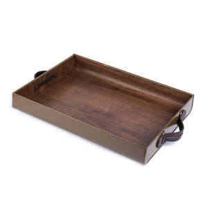 Nouveau plateau de service en bois d'acacia fait main, assiette décorative de forme rectangulaire, passe au lave-vaisselle, motif personnalisé, finition polie - Product Image 3