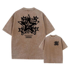 T-shirt décontracté en coton à manches courtes pour homme, style vintage délavé, imprimé streetwear, hip-hop, rétro, punk, Harajuku, effet délavé à l'acide - Product Image 4