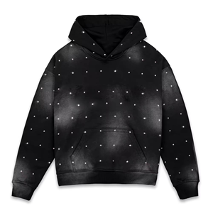 Sweat à capuche en coton de luxe avec strass, style streetwear, marque privée, fabricant OEM, logo personnalisé, vente en gros, usine - Product Image 5