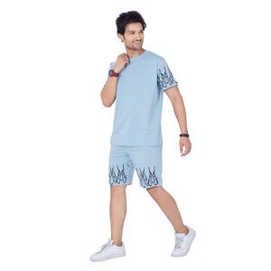 Ensemble deux pièces homme été respirant en coton de haute qualité avec logo personnalisé – Meilleures ventes - Product Image 2