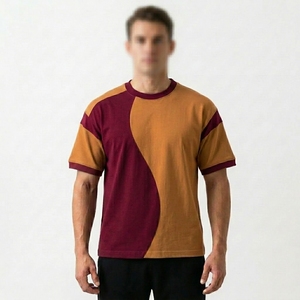 T-shirt athlétique pour homme, coupe ajustée, léger, respirant, motif ondulé, logo personnalisé, fabricant - Product Image 2