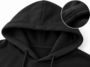 Sudadera con capucha negra para hombre, de manga larga, con bolsillo canguro. - Product Image 4