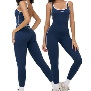Combinaison de sport pour femme à séchage rapide, sans manches, dos croisé, avec rembourrage amovible, extensible, pour le yoga et l'entraînement, style décontracté - Product Image 6