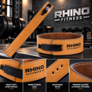 Ceinture de musculation enveloppante en néoprène Rhino Fitness, soutien lombaire réglable, soutien de la taille couleur tan, boucle noire, pour adultes - Product Image 5