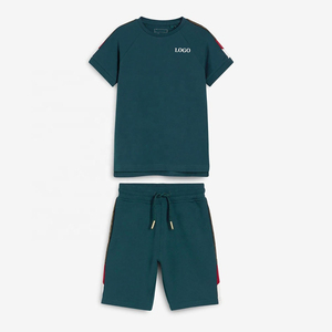 Ensemble court élégant pour homme en coton, impression de logo personnalisée, séchage rapide, respirant, tenue d'été deux pièces, fourniture OEM - Product Image 1