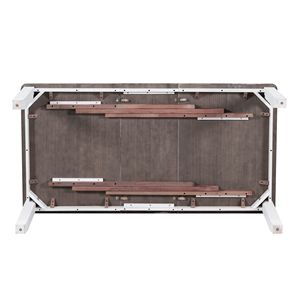 Set tavolo da pranzo in stile retrò 7 pezzi estensibile sedie imbottite bianche e marrone antico (6) per sala da pranzo moderna - Product Image 5