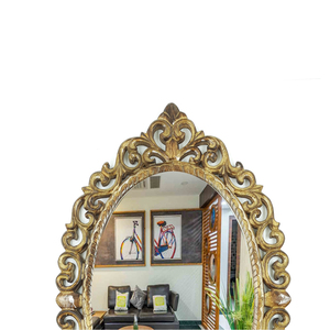 Miroir mural encadré brillant en bois Miroir rustique de porte pour mur Cadre en bois naturel et support de suspension attaché par AYAANS - Product Image 5