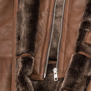 Nouveau Manteau d'Hiver pour Homme en Cuir de Mouton de Haute Qualité, Style Élégant, Long Manteau en Fourrure Marron avec Design Personnalisé et Matériaux 100% de Qualité - Product Image 5
