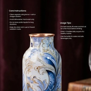 Elegant Printed Double <b>Wall</b> Eco-Friendly Copper Bottle for Home Office Gym Travel Durable Ayurvedic Water <b>Storage</b> Buy Direct - Product Image 4