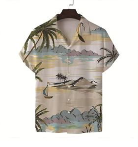 เสื้อฮาวายลายดอกพิมพ์สีสันสดใสสำหรับผู้ชาย ผ้าเรยอน ลดราคาสุดคุ้มช่วงซัมเมอร์ - Product Image 5