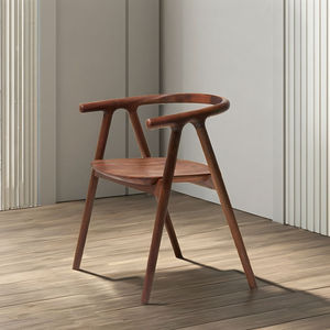 Silla de Comedor Japandi Moderna y Duradera de Madera de Nogal con Respaldo de Mimbre Tapizado, Muebles para el Hogar y Hostelería, Venta al Por Mayor NAM HAI Binh - Product Image 6