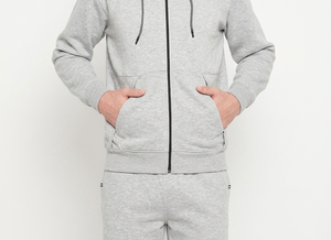 Conjuntos deportivos de 2 piezas para hombre, con capucha, transpirables, con bolsillos y forro polar para invierno, estilo deportivo informal. - Product Image 4