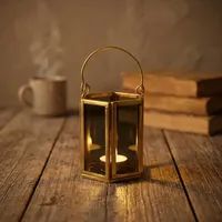 Lampu Lilin Votive Kaca Hitam Mini Berkualitas Tinggi Buatan Tangan ARTISAN DESIGN, Hiasan Meja Gantung Dekoratif untuk Rumah