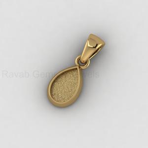 Handmade <b>Solid</b> 925 <b>Silver</b> 14K Gold 8x10mmm Pear Blank Bezel Cup Charm Pendant Cabochon Setting for DIY Keepsake Jewelry Findings - Product Image 4