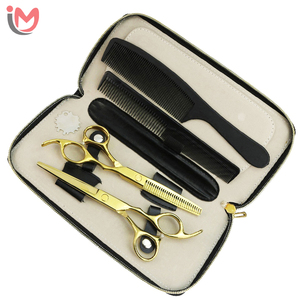 Kits d'outils de barbier : Kit de coiffure professionnel avec ciseaux de coupe et d'éclaircissement, peigne et étui zippé – Service OEM - Product Image 4