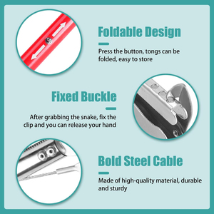 Premium 50" Collapsible Stainless Steel Snake Grabber Tool Multi-Functional <b>Hook</b> Tongs <b>Pole</b> Reptile Amphibian Supply Safe Snake - Product Image 3