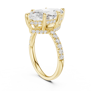 Grande bague de fiançailles et de mariage tendance, magnifique, audacieuse, avec diamant de laboratoire taille marquise de 4 carats, 18k/14k/10k/argent, IGI e vvs 2 - Product Image 3