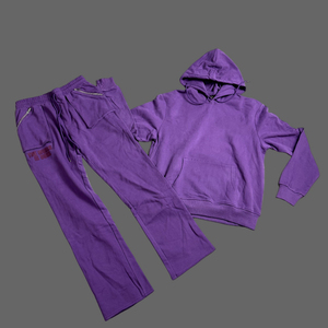 New Trendy Design Premium Quality Soft Comfortable Cotton Fleece Slim Fit Men Pullover Hoodie and Matching Flared Sweatpants <b>Set</b> - Product Image 6